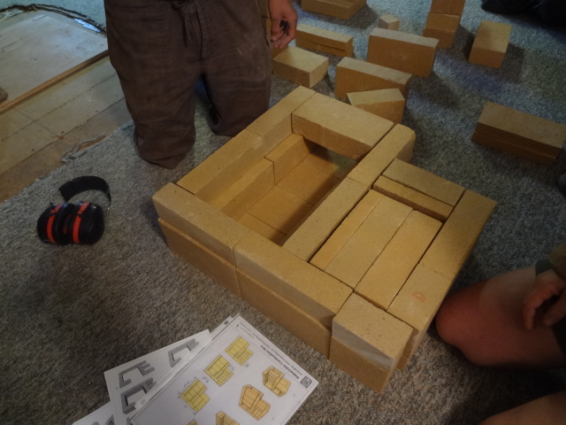 Layer 2 (partially complete. Still needs ash grate and the two bricks in front of the grate.)