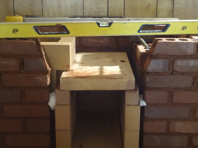 Angled cuts on both sides prepare for placement of the jack arch.