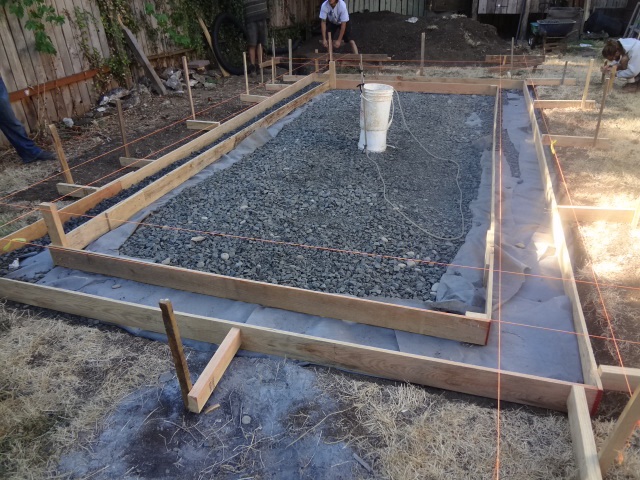 Laying out the forms for the concrete bond beam