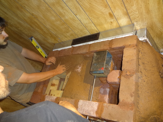 Filling in with an clay/sand mixture