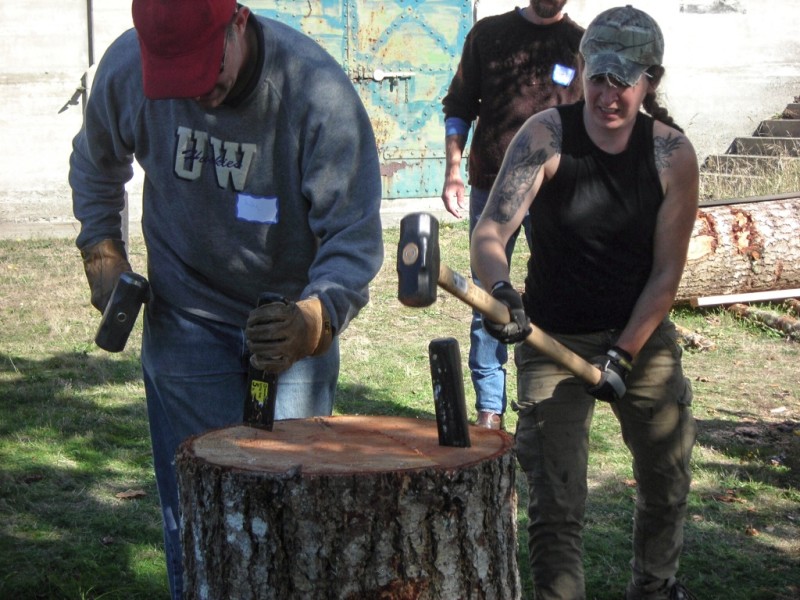 using wedges to split the log